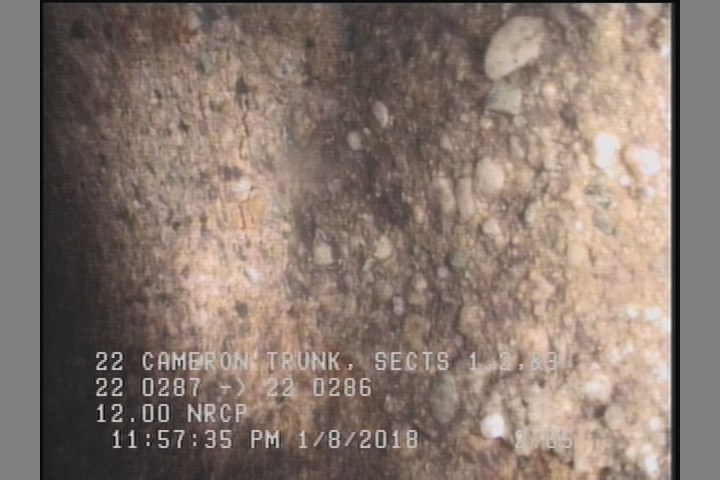 Surface Aggregate Projecting, from 08 to 04 o'clock, within 8 inches of joint: YES, Start