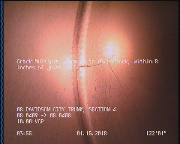 Crack Multiple, from 09 to 03 o'clock, within 8 inches of joint: YES
