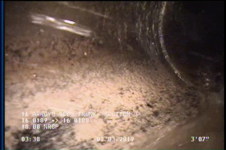 Deposits Attached Grease, 5 %of cross sectional area, from 03 to 09 o'clock, , within 8 inches of joint: YES, Start