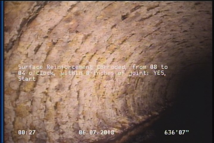Surface Reinforcement Corroded, from 08 to 04 o'clock, within 8 inches of joint: YES, Start