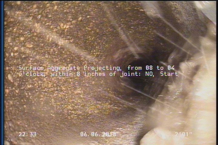 Surface Aggregate Projecting, from 08 to 04 o'clock, within 8 inches of joint: NO, Start