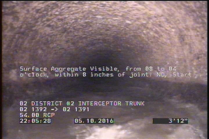 Surface Aggregate Visible, from 08 to 04 o'clock, within 8 inches of joint: NO, Start