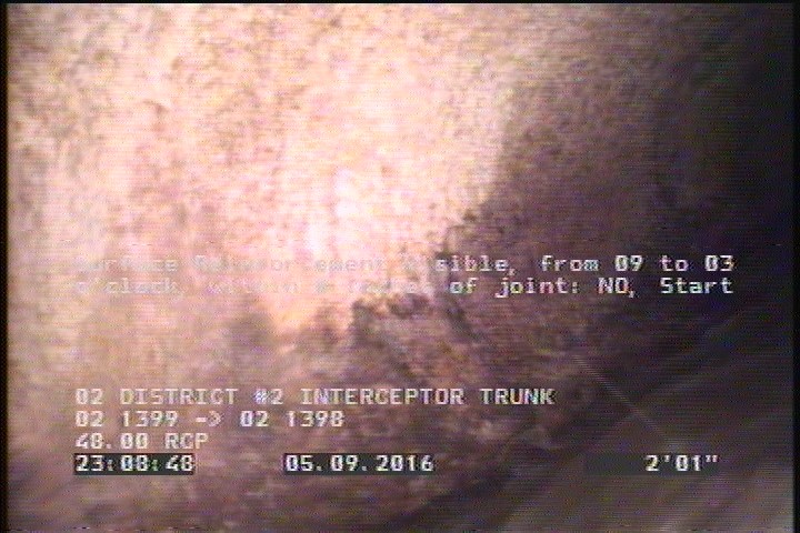 Surface Reinforcement Visible, from 09 to 03 o'clock, within 8 inches of joint: NO, Start - SPORADICALLY