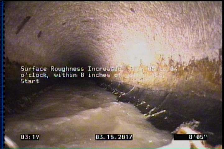 Surface Roughness Increased, from 08 to 04 o'clock, within 8 inches of joint: YES, Start
