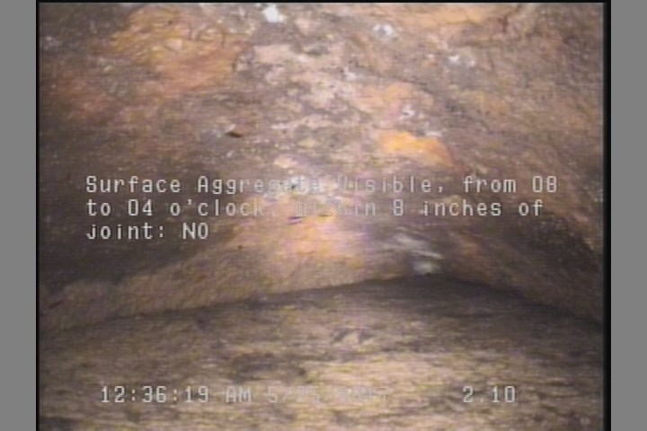 Surface Aggregate Visible, from 08 to 04 o'clock, within 8 inches of joint: NO