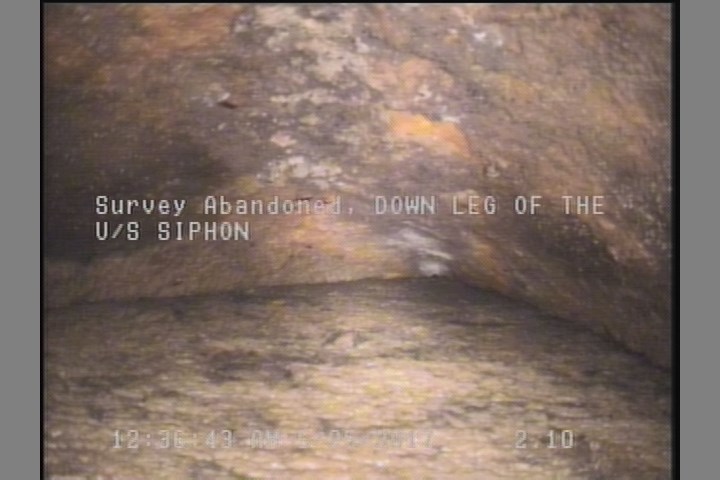 Survey Abandoned - DOWN LEG OF THE U/S SIPHON