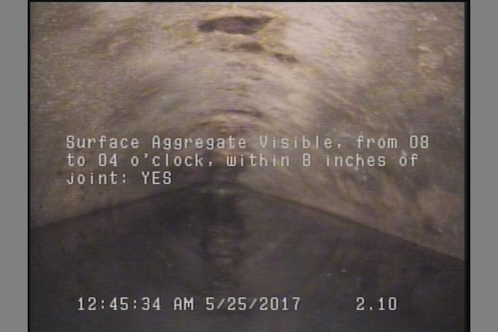 Surface Aggregate Visible, from 08 to 04 o'clock, within 8 inches of joint: YES