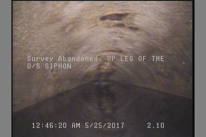 Survey Abandoned - UP LEG OF THE D/S SIPHON