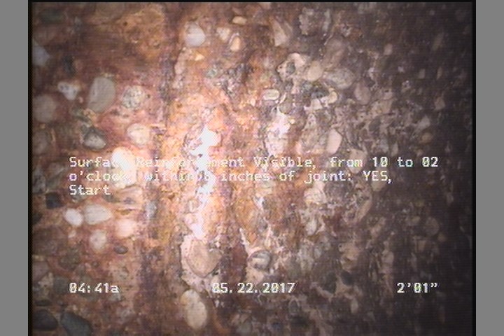 Surface Reinforcement Visible, from 10 to 02 o'clock, within 8 inches of joint: YES, Start