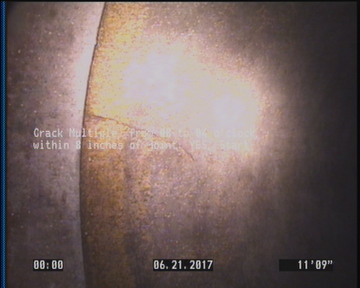 Crack Multiple, from 08 to 04 o'clock, within 8 inches of joint: YES, Start