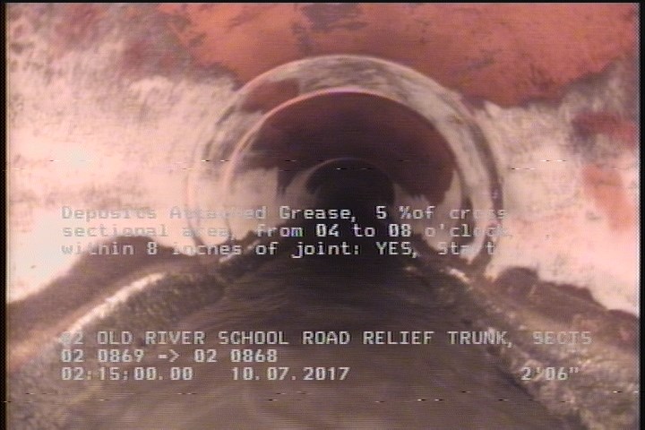 Deposits Attached Grease, 5 %of cross sectional area, from 04 to 08 o'clock, , within 8 inches of joint: YES, Start