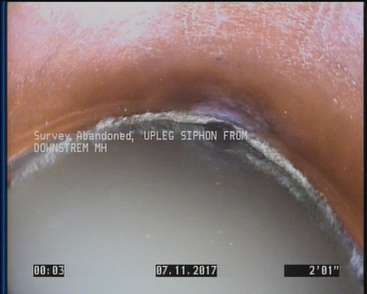 Survey Abandoned - UPLEG SIPHON FROM DOWNSTREM MH