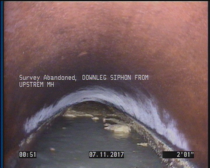 Survey Abandoned - DOWNLEG SIPHON FROM UPSTREM MH
