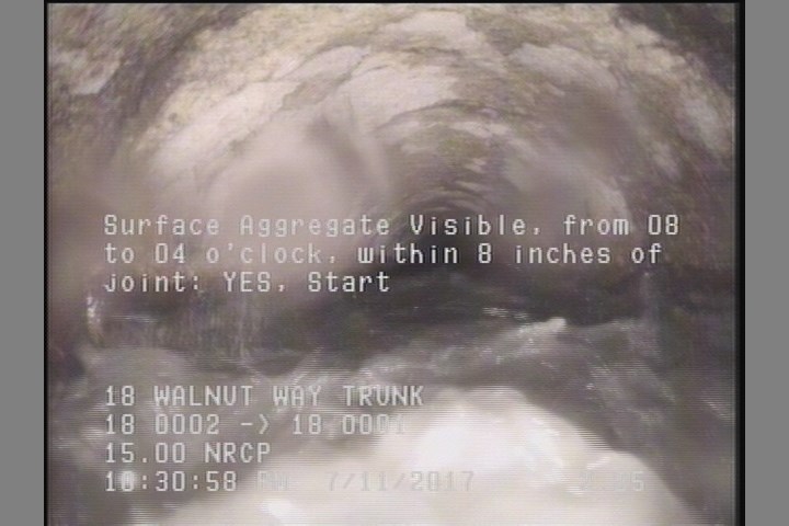 Surface Aggregate Visible, from 08 to 04 o'clock, within 8 inches of joint: YES, Start