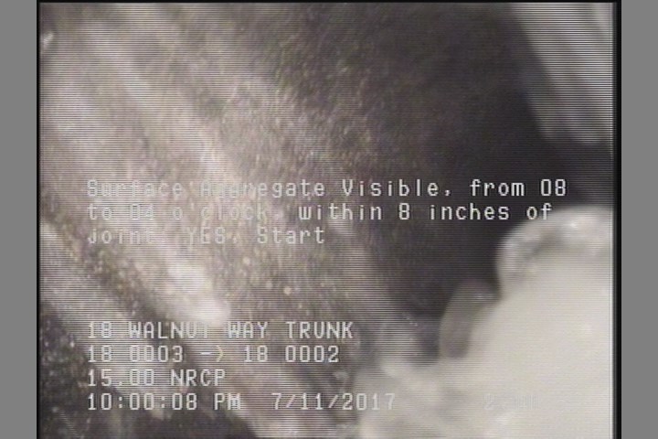 Surface Aggregate Visible, from 08 to 04 o'clock, within 8 inches of joint: YES, Start