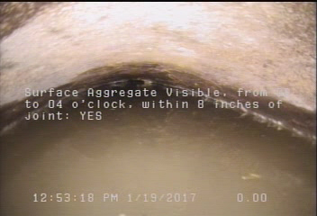 Surface Aggregate Visible, from 08 to 04 o'clock, within 8 inches of joint: YES