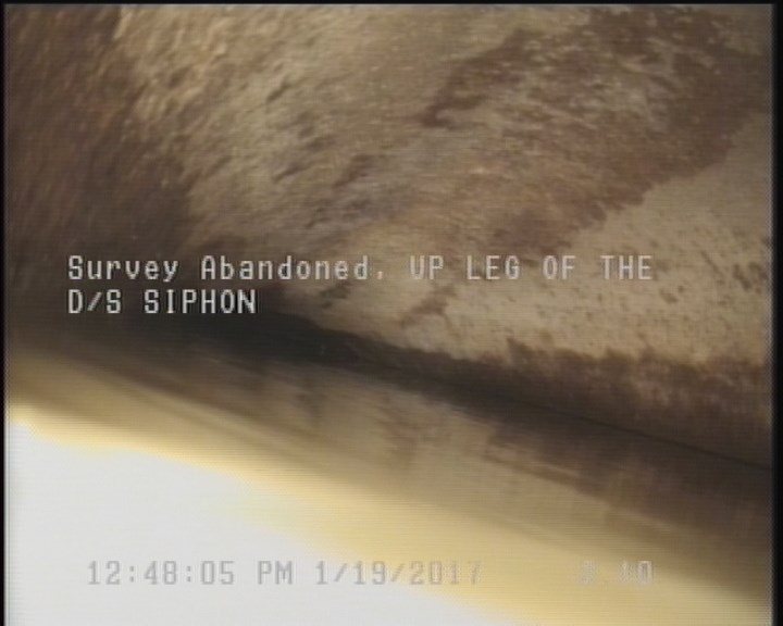 Survey Abandoned - UP LEG OF THE D/S SIPHON