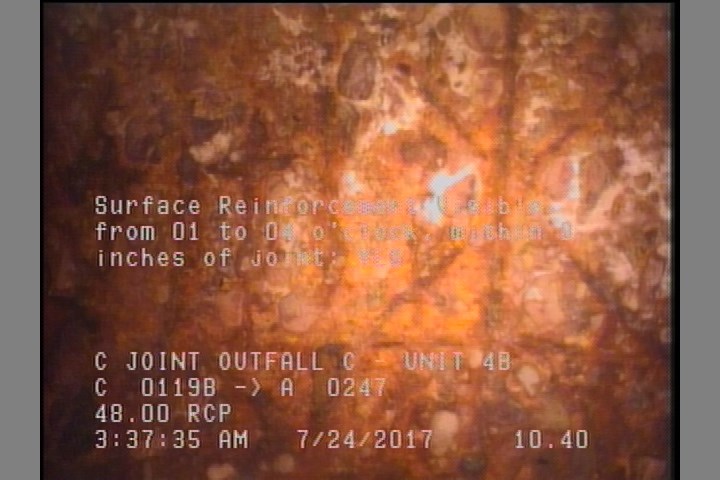 Surface Reinforcement Visible, from 01 to 04 o'clock, within 8 inches of joint: YES
