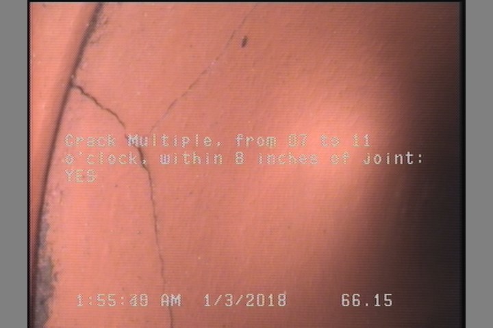 Crack Multiple, from 07 to 11 o'clock, within 8 inches of joint: YES