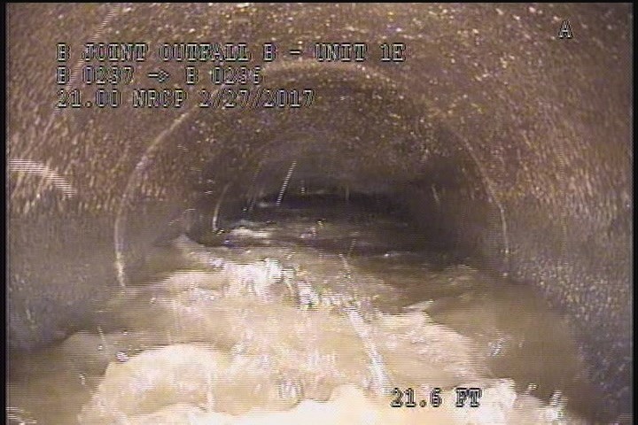 Survey Abandoned - 9:12 AM, VIEW OF THE DOWNLEG PIPE OF THE UPSTREAM SIPHON