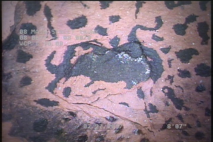 Surface Missing Wall, at 12 o'clock, within 8 inches of joint: NO - 1" X1" POSSIBLE SOIL VISIBLE