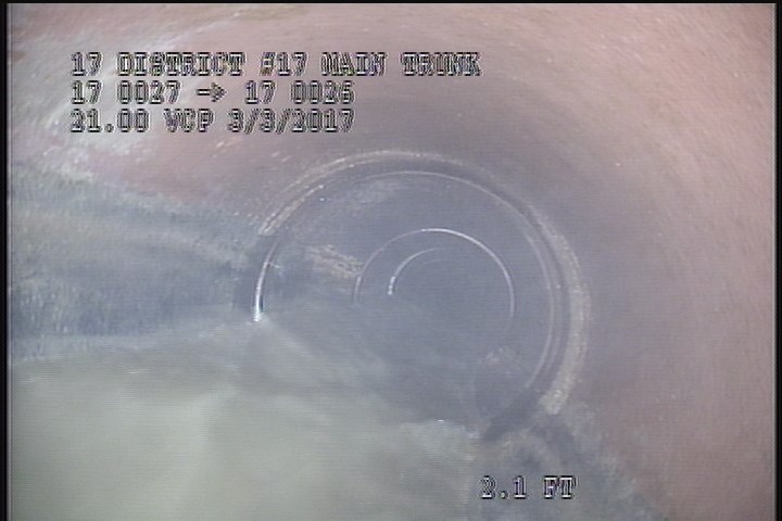 Downstream Manhole, Survey Begins - 9:17 AM