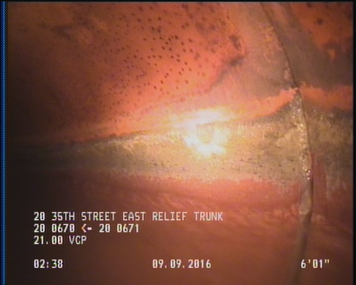 Deposits Attached Grease, 5 %of cross sectional area, from 04 to 08 o'clock, , within 8 inches of joint: YES, Start