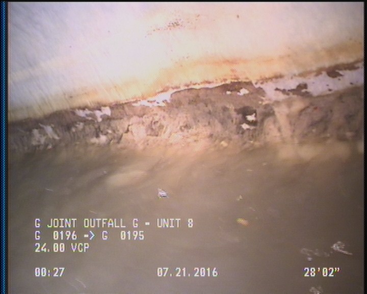 Deposits Attached Grease, 5 %of cross sectional area, from 03 to 09 o'clock, , within 8 inches of joint: YES, Start