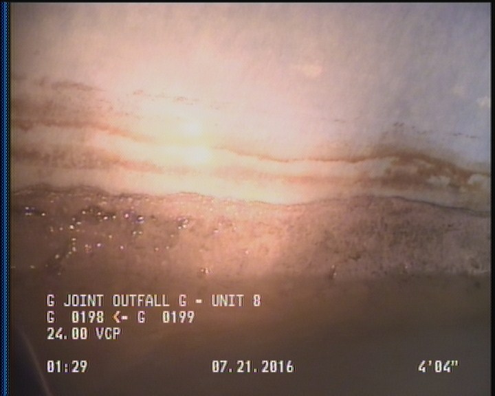 Deposits Attached Grease, 5 %of cross sectional area, from 03 to 09 o'clock, , within 8 inches of joint: YES, Start