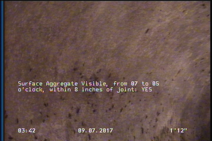 Surface Aggregate Visible, from 07 to 05 o'clock, within 8 inches of joint: YES