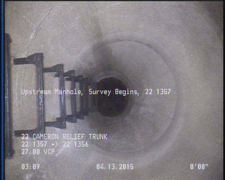 Upstream Manhole, Survey Begins - 22 1357