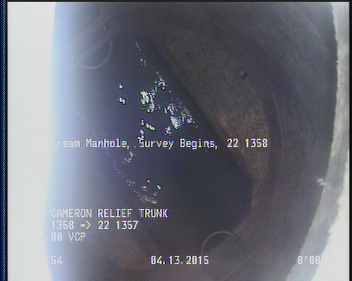 Upstream Manhole, Survey Begins - 22 1358