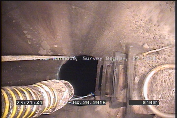 Downstream Manhole, Survey Begins - 22 1360