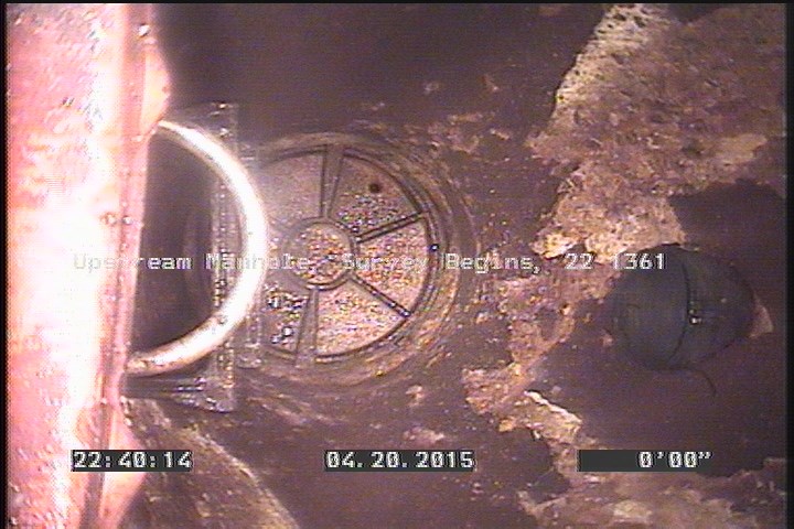 Upstream Manhole, Survey Begins - 22 1361