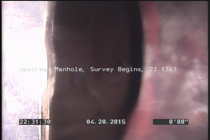 Upstream Manhole, Survey Begins - 22 1363