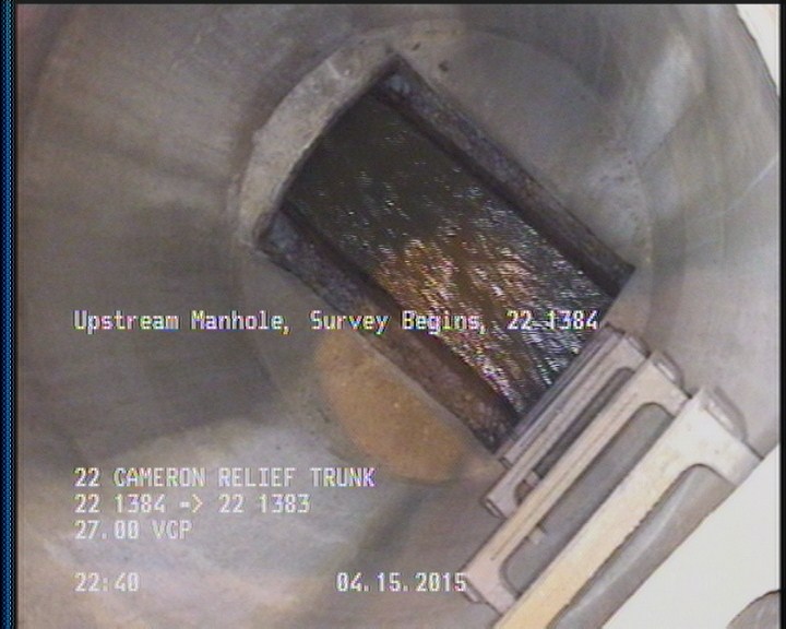 Upstream Manhole, Survey Begins - 22 1384