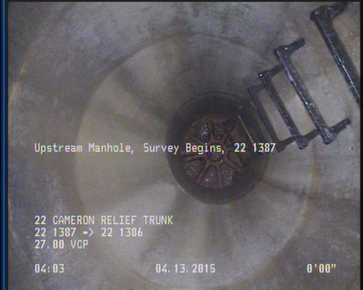Upstream Manhole, Survey Begins - 22 1387