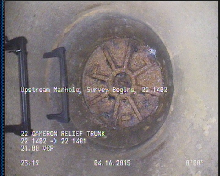 Upstream Manhole, Survey Begins - 22 1402