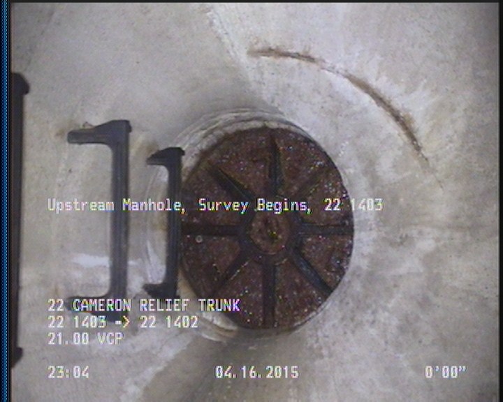 Upstream Manhole, Survey Begins - 22 1403