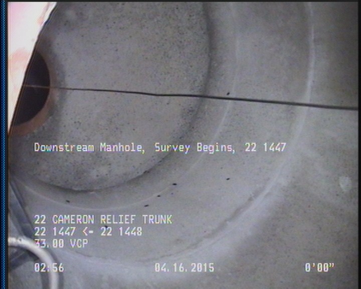 Downstream Manhole, Survey Begins - 22 1447