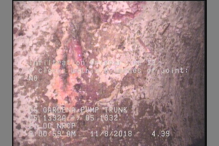 Infiltration Dripper, at 12 o'clock, within 8 inches of joint: NO