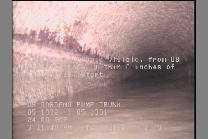 Surface Aggregate Visible, from 08 to 04 o'clock, within 8 inches of joint: YES, Start