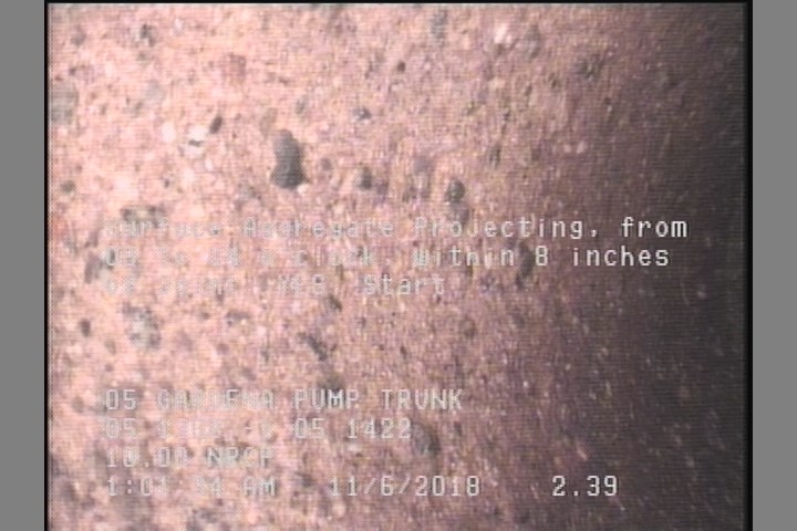 Surface Aggregate Projecting, from 08 to 04 o'clock, within 8 inches of joint: YES, Start