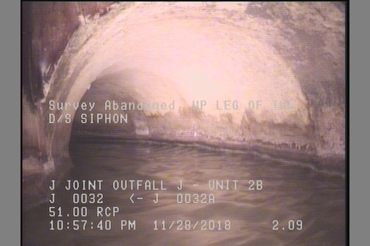 Survey Abandoned - UP LEG OF THE D/S SIPHON