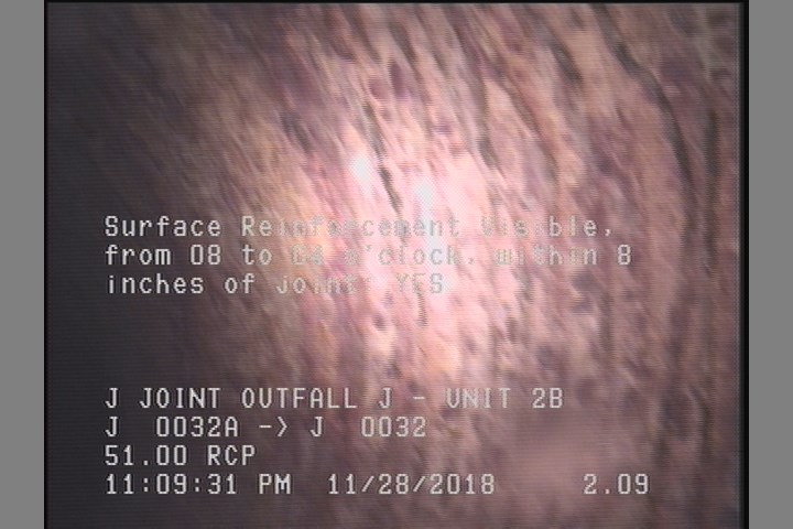 Surface Reinforcement Visible, from 08 to 04 o'clock, within 8 inches of joint: YES, Start