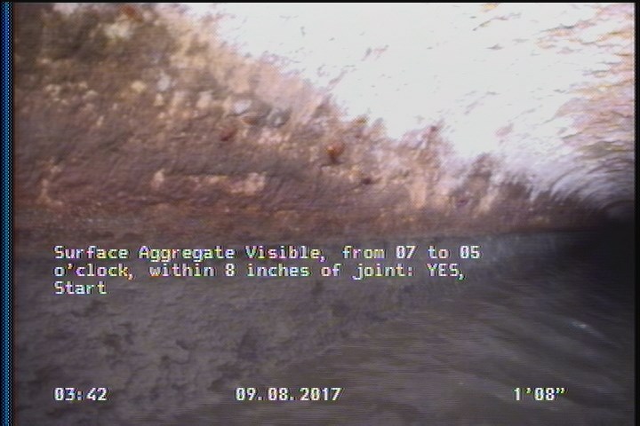 Surface Aggregate Visible, from 07 to 05 o'clock, within 8 inches of joint: YES, Start