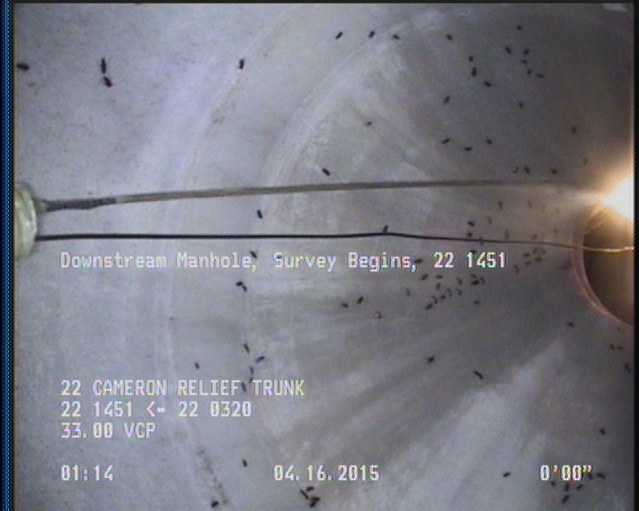 Downstream Manhole, Survey Begins - 22 1451