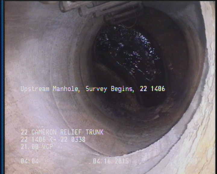Upstream Manhole, Survey Begins - 22 1406