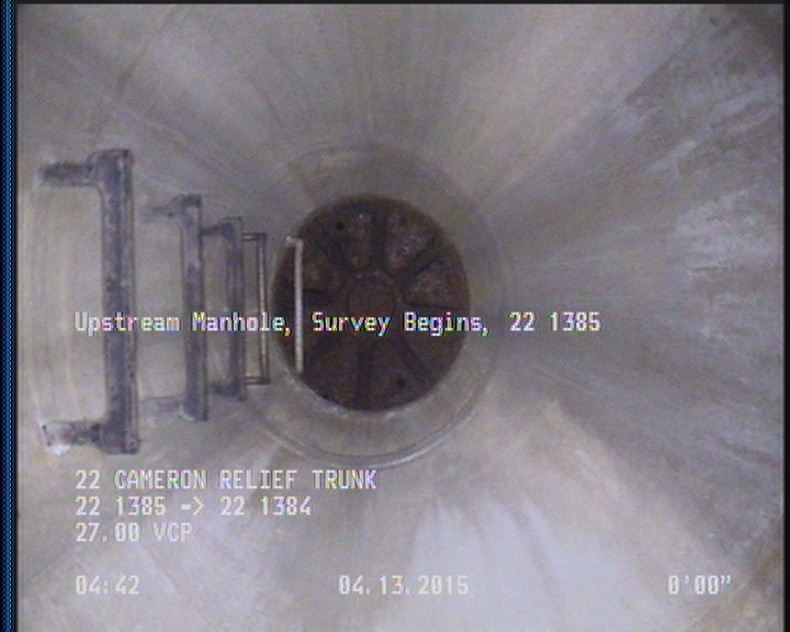 Upstream Manhole, Survey Begins - 22 1385