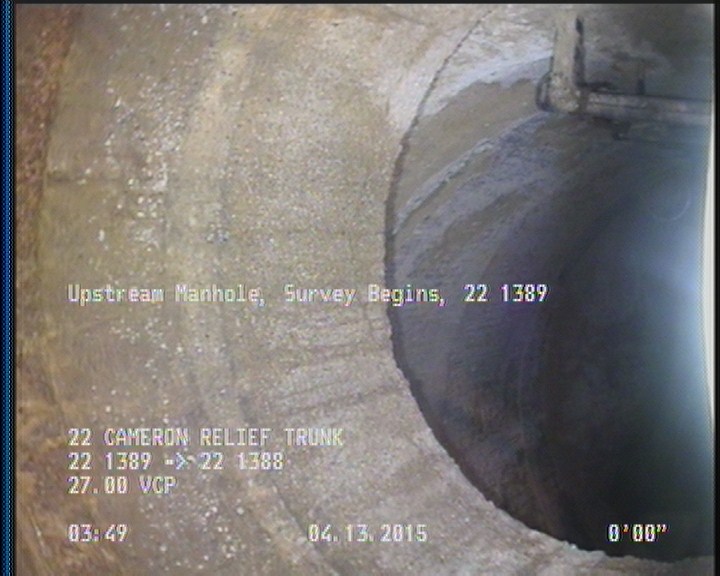 Upstream Manhole, Survey Begins - 22 1389